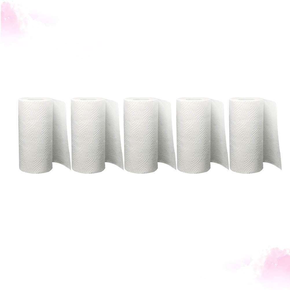 OULII 5 Rolls Kitchen Paper Towel Soft Absorbent Tissue Oil For Daily Use Safe For Delicate Skin For Home Office