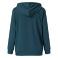 thumbnail image 5 of Mrat Sweat à Capuche à Fermeture à Glissière pour Femmes Mode Imprimée Poche Manches Longues Blouse Décontractée Hauts Chandail en Molleton Bouton Chandails à Capuchon Surdimensionné Chandail à Capuchon pour Femmes P-36 Marine G, 5 of 5