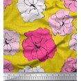 thumbnail image 1 of Soimoi Silk Fabric Carnation Floral Printed Fabric 1 Yard 42 Inch Wide, 1 of 1