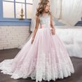 thumbnail image 1 of LSLJS Girls Princess Robes de Concours Enfants Tulle Bal de Promo Robes de Bal à Paillettes Mariage Fête Fleur Longues Robes, 1 of 9