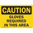 thumbnail image 1 of SignMission OS-CL-D-1014-L-19979 Panneau de Précaution OSHA - Gants Requis à Ce Niveau, 1 of 1