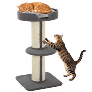 PawHut Cat Tree w/ Sisal Mat Scratching Post Cat Bed Cushion