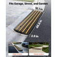 thumbnail image 3 of VEVOR Car Driveway Rubber Curb Ramp, 33069 lbs Load Capacity, 2.6 inch Rise Curbside Bridge Ramp with Yellow Reflective Strips, Suitable for Loading Dock, Warehouse, Garage, Sidewalk (2 Pack), 3 of 9