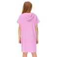 thumbnail image 5 of Hiiyo Toddler Girl's Swim Cover Up Short Sleeve Full-Zip Hooded Bathrobe Solid Beach Dress, 5 of 5