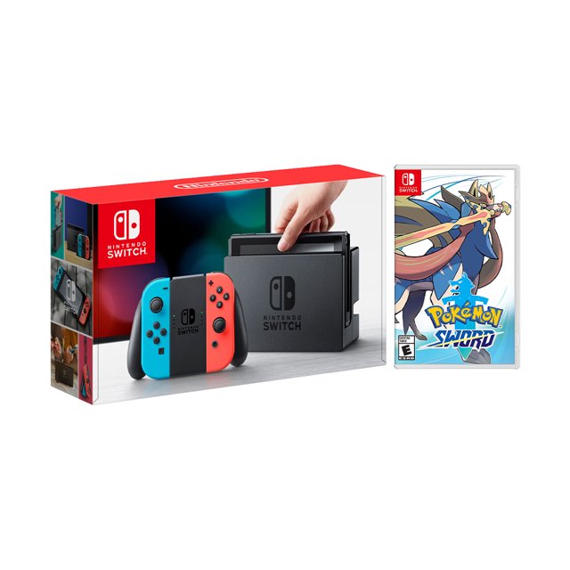 Nintendo Switch Console Joy-Con Rouge/bleu avec Bundle Pokémon Épée NS Disque de Jeu - Nouveau Jeu 2019!