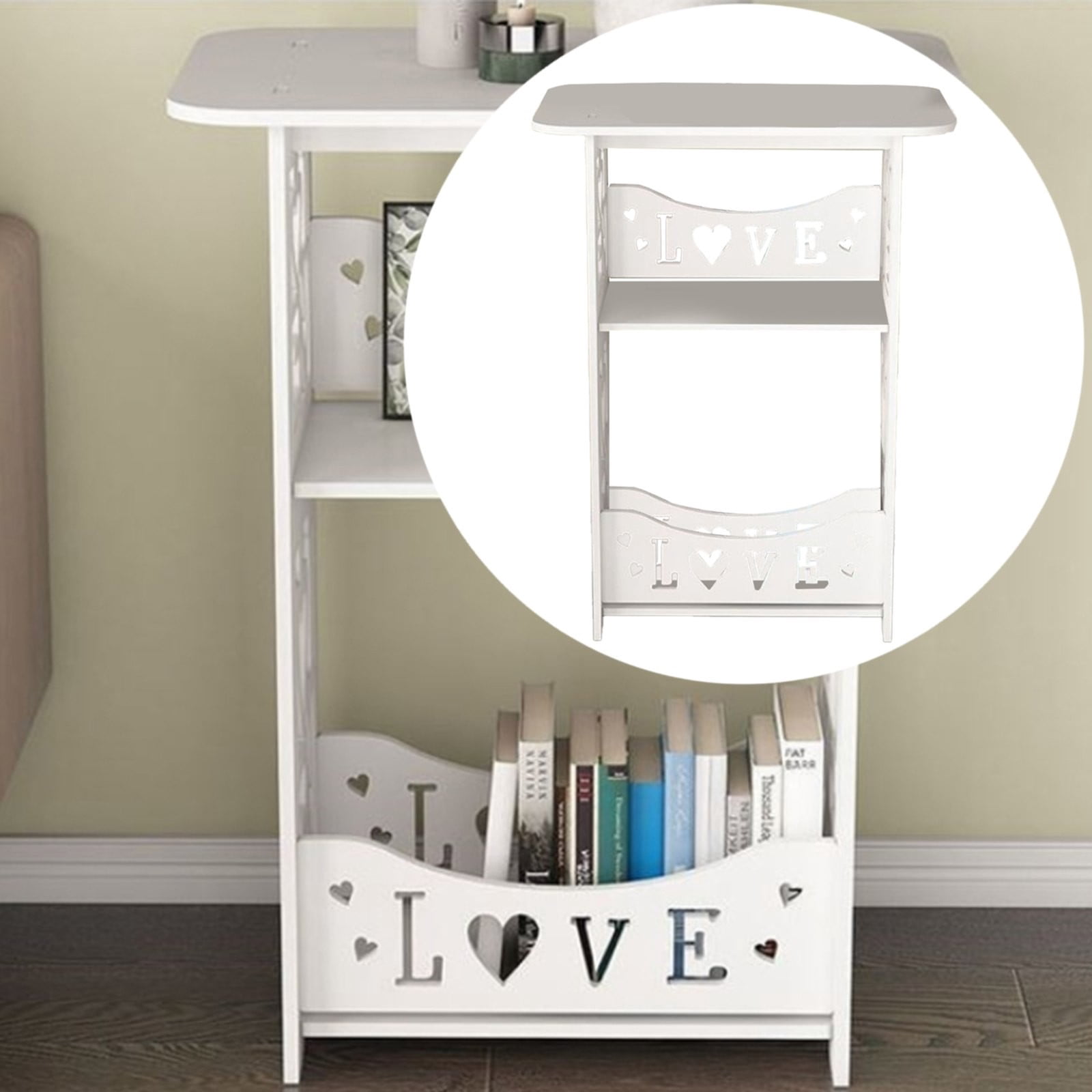Clearance Hcnuuo Bed Side Table Side Table With Storage Rectangular Small End Table 12.6x8.7x15.8in Night Stand Modern Side Tables For Bedside Living Room Bathroom Night Stand