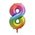 thumbnail image 1 of Rainbow Foil Balloon, Number 8 Shaped, 34", 1 of 2