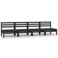 thumbnail image 1 of vidaXL Garden Middle Sofas 4 pcs Black Solid Pinewood, 1 of 6