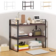 Sentmoon Corner Bookshelves Tall Corner Shelf Double-Tier Desktop Storage Shelf Student Desk Organizer Office Computer Desk Tiered Cabinet for Bathroom and Toiletries