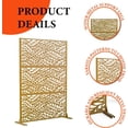 thumbnail image 3 of 72" H x 47" W Freestanding Metal Privacy Screen - Rustproof Weather-Resistant, 0.39" Gap Decorative Fence for Patio & Garden, 3 of 9