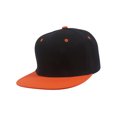 thumbnail image 1 of Top Headwear Flat Bill Adjustable Snapback Cap - Black/Orange, 1 of 2
