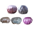 thumbnail image 4 of stanreset Beauty Makeup Dustproof Cap Waterproof Padded Shower Hat Imitate Silk Satin Adult Bathing Hat, 4 of 8