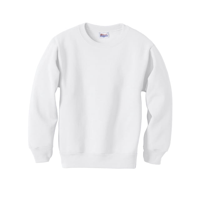 Hanes ComfortBlend EcoSmart Chandail à Col Rond pour Garçon, TG, Blanc