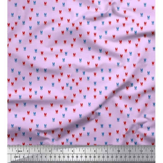 Soimoi Poly Georgette Fabric Artistic Leaves Decor Fabric Printed Yard 52 Inch Wide