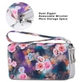 thumbnail image 2 of Womens Double Zipper Wallet Clutch Purse Cellphone Long Wallet with Removable Wristlet, 2 of 6
