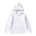 thumbnail image 4 of WEIYLL Boys Hoodies Pullover Solid Color Long Sleeve With Pocket White Fall Tops for 3-4 Years, 4 of 4