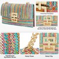 thumbnail image 3 of LNGOOR Woven Wicker Rattan Envelope Clutch Handbags for Women Boho Summer Beach Hand-Woven Straw Purses Ladies Shoulder Messenger Bags, 3 of 7