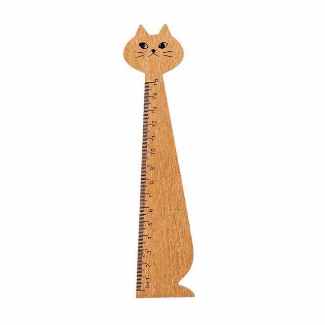 Liquidation! beishanbush Outil de Mesure Règle Règle en Bois Outil Règle Règle Étudiant Règle Créative Style Chat et Utile pour Enfants Filles Taille Unique Brun