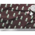 thumbnail image 2 of Soimoi Brown Poly Georgette Fabric Christmas Tree Print Fabric by Yard 52 Inch Wide, 2 of 3