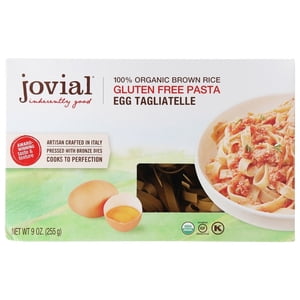 Jovial Foods - 100% Riz brun biologique Oeuf de pâtes sans gluten Tagliatelle - 9 oz.