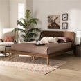 thumbnail image 4 of Baxton Studio Sadler Ash Walnut Brown Finished Wood King Size Platform Bed, 4 of 10