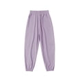 thumbnail image 1 of Yuyuzo Girls Cargo Pants Drawstring Elastic Waist Joggers Kids Wide Leg Sweatpants with Pockets, 1 of 3