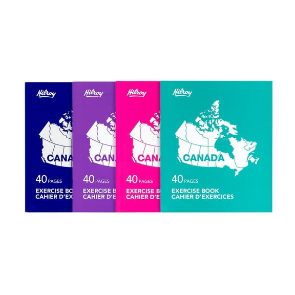 Hilroy Canada Laminated Cover Notebook, Assorted Cover Colors, 40 pages