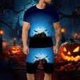 thumbnail image 2 of toraway Autumn Men's Short Sets Men's Set Fun Printed Short Sleeve with Shorts Pocket Casual Sports Set L, 2 of 4