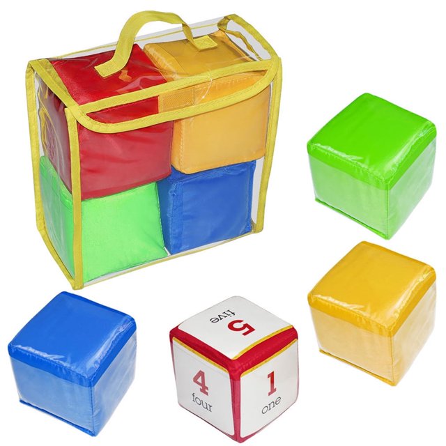 Kids DIY Education Playing Dice Colorful Pocket Photo Pocket Foam Stacking Blocks Educational Toys