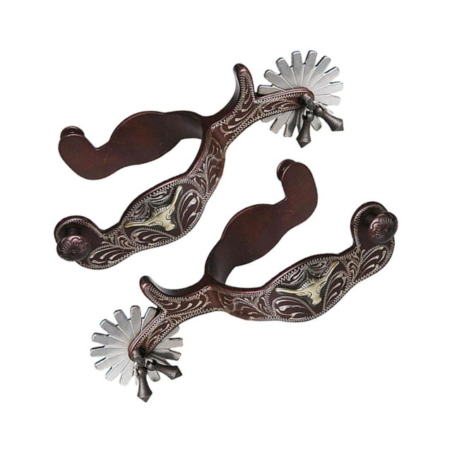 2x Éperons de Cheval Antirouille Style Western Éperon Femmes Robuste Équestre pour Équipements de Compétition Brun