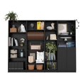 thumbnail image 1 of FM FURNITURE Misani 4 Piece Living Room Set Black Engineered Wood, 1 of 7