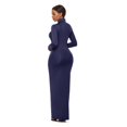 thumbnail image 3 of TopLLC Longues Robe à Manches à Col Rond pour Femme Décontractée Couleur Col Montant Manches Longues Extensible Ajustée Longue Robe Haut pour Femme, 3 of 6
