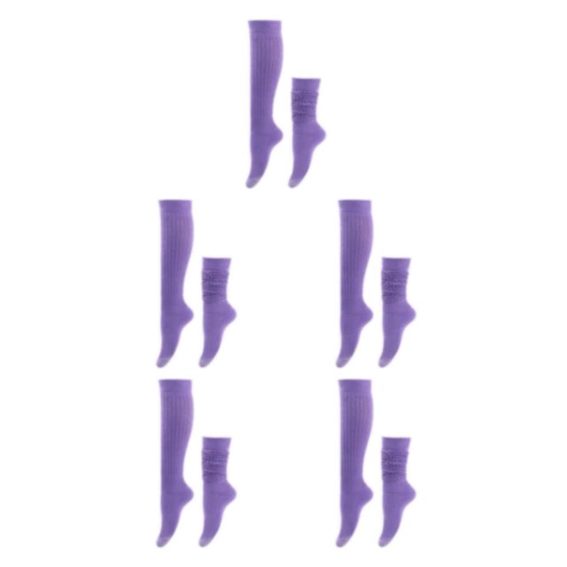 mmirethe 2piece Embrace Active Lifestyle With Polyester Made Slouch Socks Breathable Light Purple 5Set