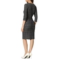 thumbnail image 3 of INSPIRE CHIC Robe à Carreaux pour Femme Encolure Carrée Manches 3/4 Moulante Midi Robe de Travail TP Noir, 3 of 6