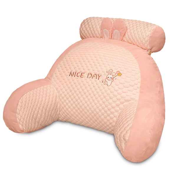 Pillow Aoresac Reading Pillow with with Armrests/Large Adult Backrest with Arms/Back Support for Sitting Up in Bed with Washable Cover Sit up Pillow