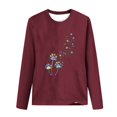 thumbnail image 4 of Pisexur Hauts pour Femmes Mode d'Automne T-Shirt à Imprimé Graphique Amusant Col Rond Manches Longues Chemises pour Femmes Chic Décontracté Hauts de Sortie Confort Polyvalent Blouses Légères, 4 of 5
