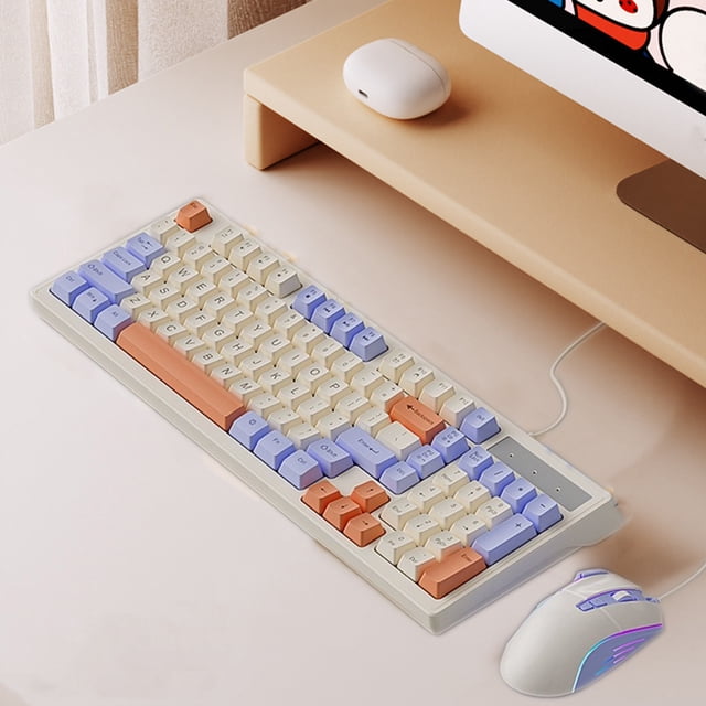Tws Mouse,Computer Mice Tws,Tws Mouse For Laptop,Silent Rechargeable Mouse,RGB Lighting Effect Mechanical Feel Office Game with No Delay USB Wired Interface Keyboard and Mouse Suit