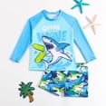 thumbnail image 2 of MIASHUI Boys Two Piece Rash Guard Swimsuits Sets Kids Long Sleeve Sunsuit,Blue,6-7 Years, 2 of 7