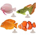 thumbnail image 1 of Fake Tropical Fish Silicone Fake Fish for Aquarium Fish Tank Decor Fake Goldfish for Fish Tank Decoration Artificial Fish Aquarium Toy Fish Tank (4 Pieces), 1 of 5