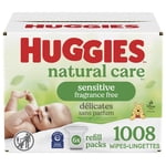 Huggies Natural Care Sensitive Baby Wipes, UNSCENTED, 6 Refill Packs, 1,008 Wipes