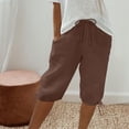 thumbnail image 2 of Yanlir Women's Comfortable Straight Pants Solid Color Capris Design Summer Drawstring Casual Shorts for Versatile and Fashionable Wear, 2 of 7