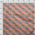 thumbnail image 2 of oneOone Viscose Jersey Fabric Leaves Block Print Fabric BTY 60 Inch Wide, 2 of 5