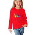 thumbnail image 1 of Huvoen T-Shirt à Manches Longues de Base Confortable pour Filles Blouses et Chemises à Manches Longues à Col Rond pour Filles Chemises à Manches Longues à Imprimés Jolis Chandails Ras du Cou Hauts Blouses Habillées Décontractées Vêtements Rouge 11 Ans, 1 of 5