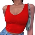 thumbnail image 5 of Yuyuzo Débardeurs Côtelés pour Femmes Sans Manches Col Rond Crop Tops Extensibles Slim Basiques, 5 of 5
