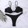 thumbnail image 3 of Faithtur Women Solid Color Adjustable Spaghetti Strap Underwire Bra + Thong, 3 of 9