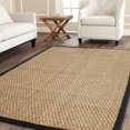 thumbnail image 1 of Safavieh Natural Fiber Collection NF114C Border Basketweave Seagrass Area Rug, 6' x 9', Black, 1 of 3