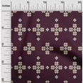 thumbnail image 2 of oneOone Viscose Jersey Chocolate Brown Fabric Geometric Fair Isle Pattern Sewing Material Print Fabric By The Yard 60 Inch Wide, 2 of 4