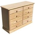 thumbnail image 4 of Commode en Bois 8 Tiroirs Pin Massif Non Fini Grand Commode Entièrement Assemblée, 4 of 5