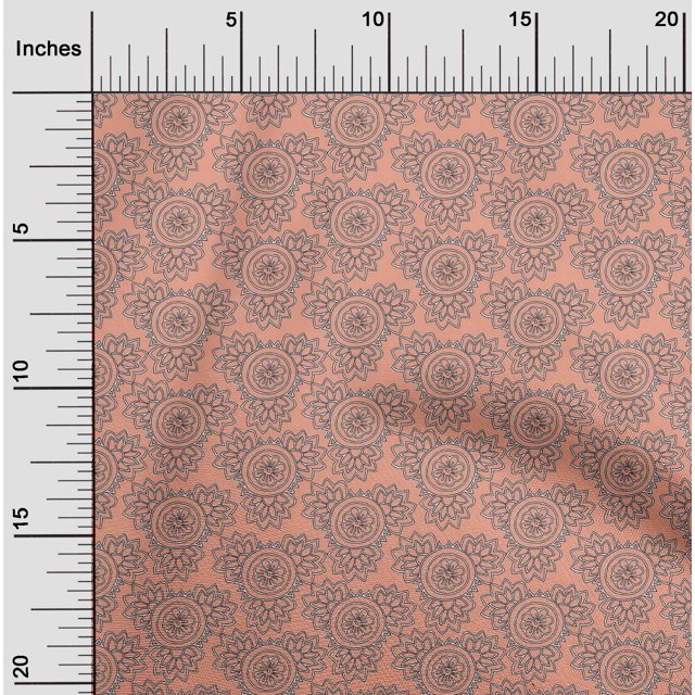 oneOone Organic Cotton Voile Fabric Floral Block Decor Fabric Printed BTY 42 Inch Wide