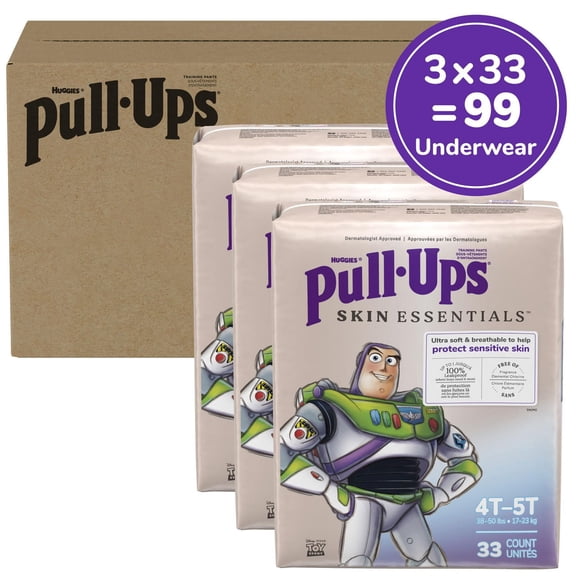 Pull-Ups Boys' Skin Essentials Training Pants, 2T-6T (16-50 lbs), 99-124 Ct (Select for More)